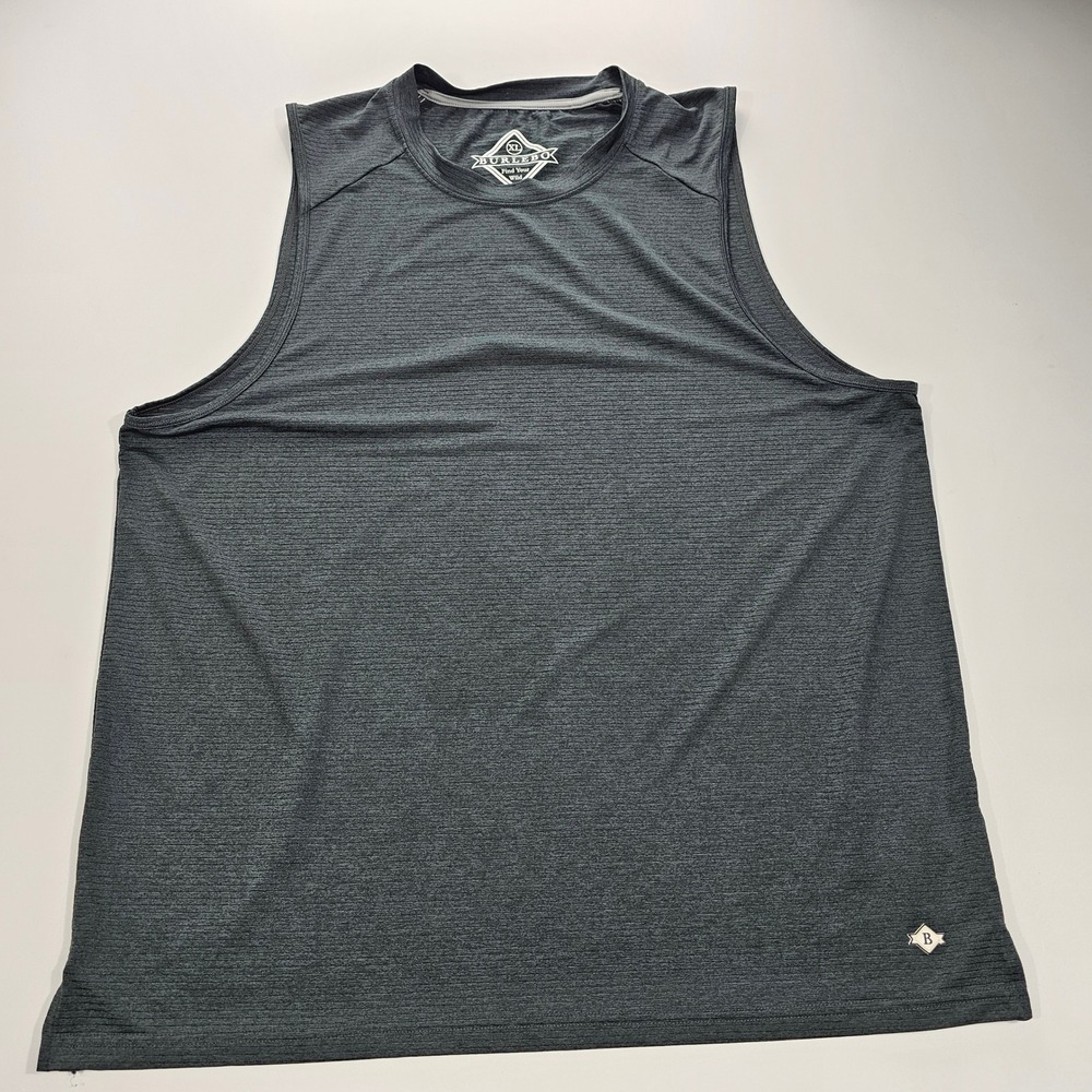 Burlebo Mens XL Performance Tank Top Charcoal Grey Heathered Sleeveless Shirt